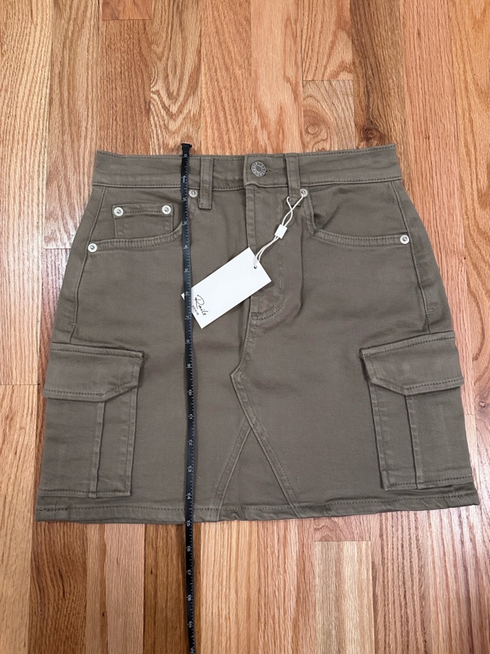 NWT Rails Laurel Stretch Cotton Cargo Skirt, Washed Olive, Size 23 - Picture 9 of 16